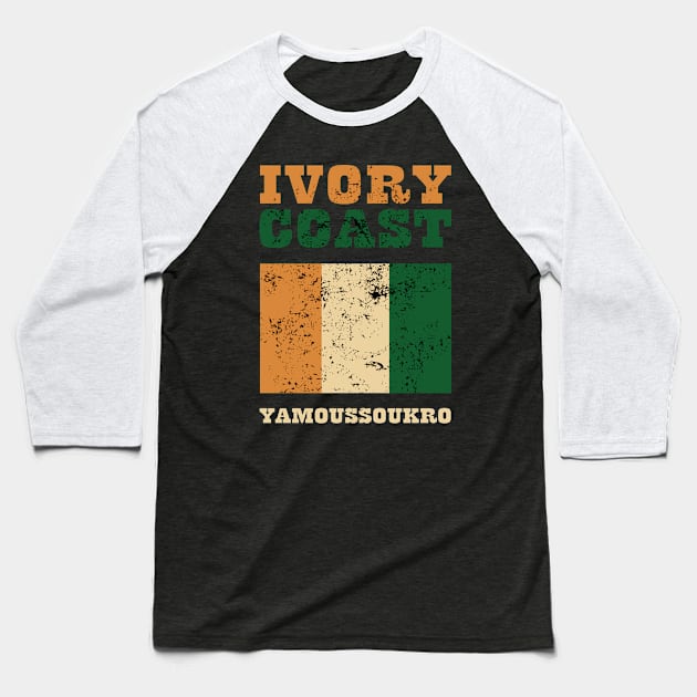 Flag of Ivory Coast Baseball T-Shirt by KewaleeTee